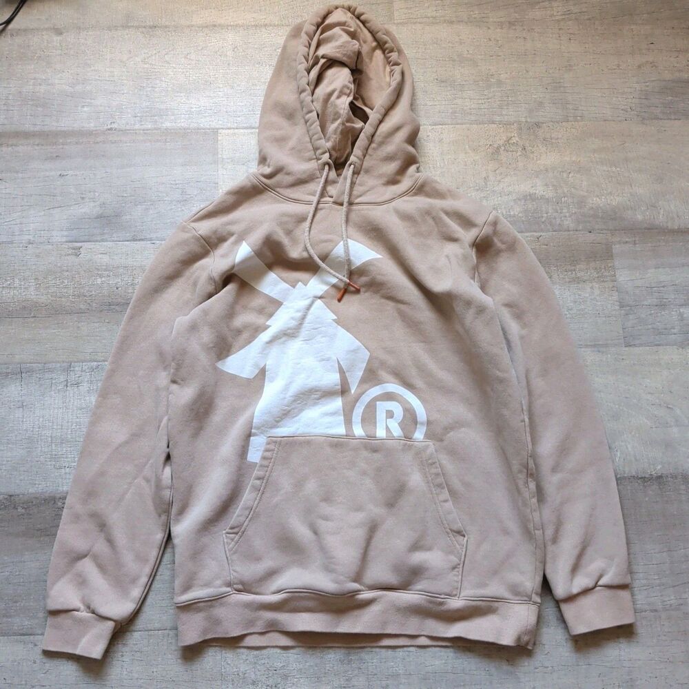 Dutch Bros Women Hoodie Large L Tan Graphic Fleece Logo Activewear Long Sleeve